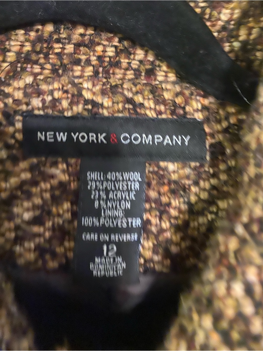 New York & Company Brown Tweed Pea Coat - Picture 4 of 8